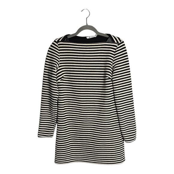 T Alexander Wang Black and White Striped Long Sleeve Mini Dress Size 4 - Picture 1 of 7